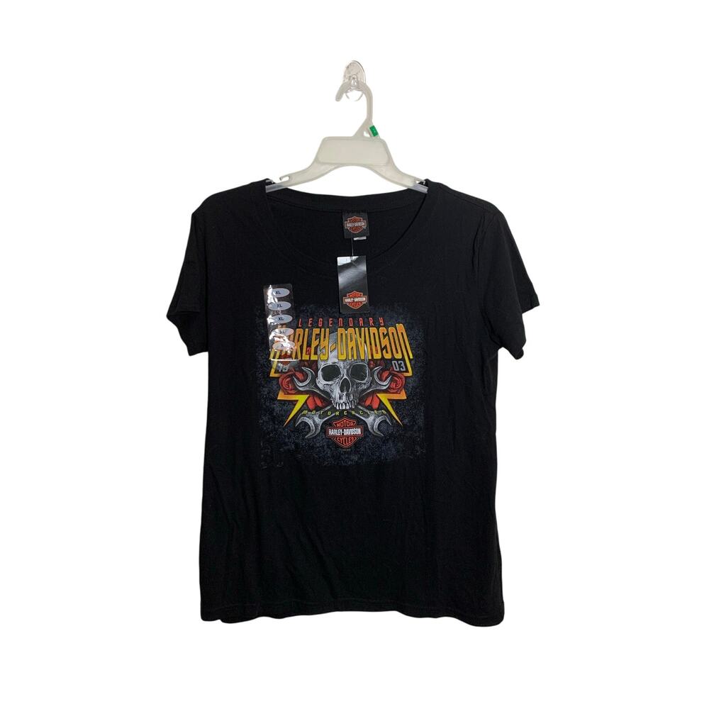 Harley Davidson Womens Xl Tee Steel Roses NWT Short Sleeve Sydney Australia